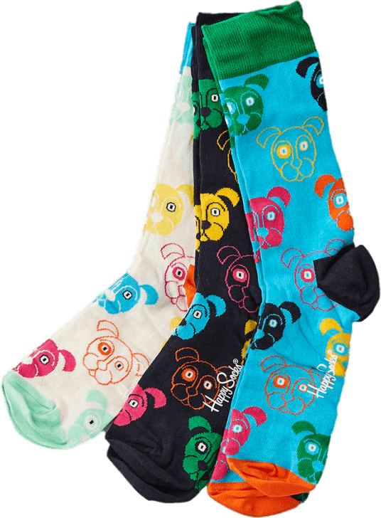 Mixed Dog 3-Pack Gift Box Patterned, Unisex, Kläder, Strumpor, Mönstrad, 41-46
