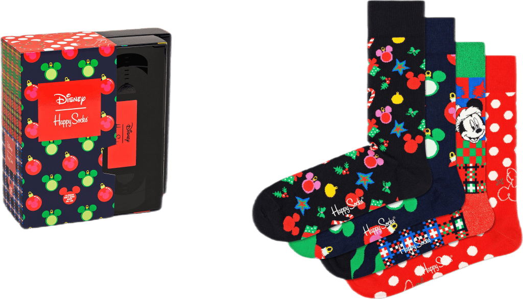 Disney Holiday 4-Pack Gift Box Patterned, Unisex, Vêtements, Chaussettes, mode de vie, À motifs, 36-40