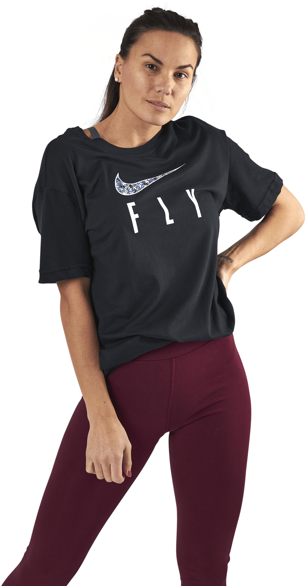 Dri-FIT Swoosh Fly Black, Female, Odzież, Podkoszulek, Koszykówka, Czarny, XS