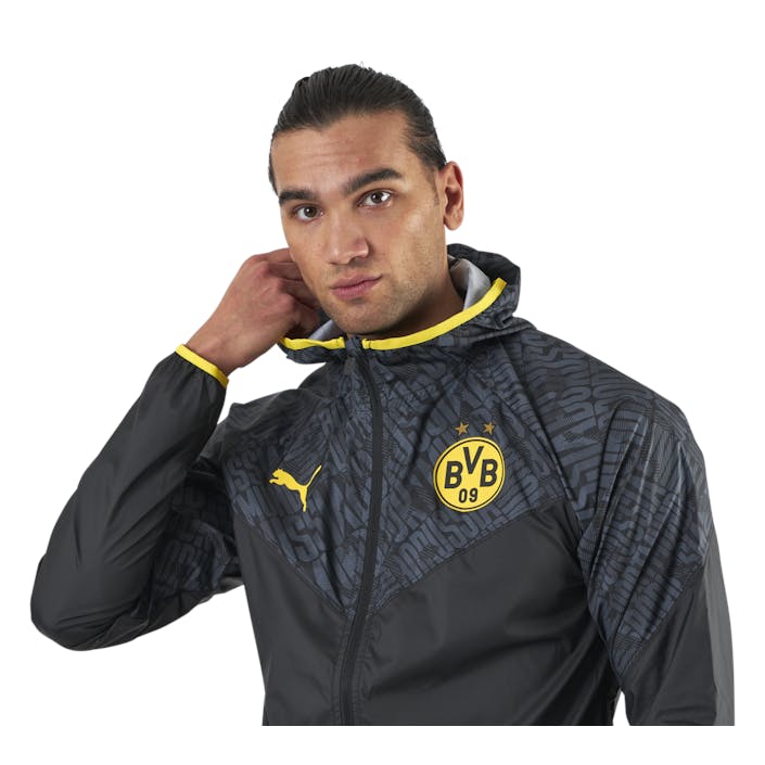 BVB Warmup Jacket Black/Yellow, Male, Odzież, Koszule, Piłka nożna, Czarny, M