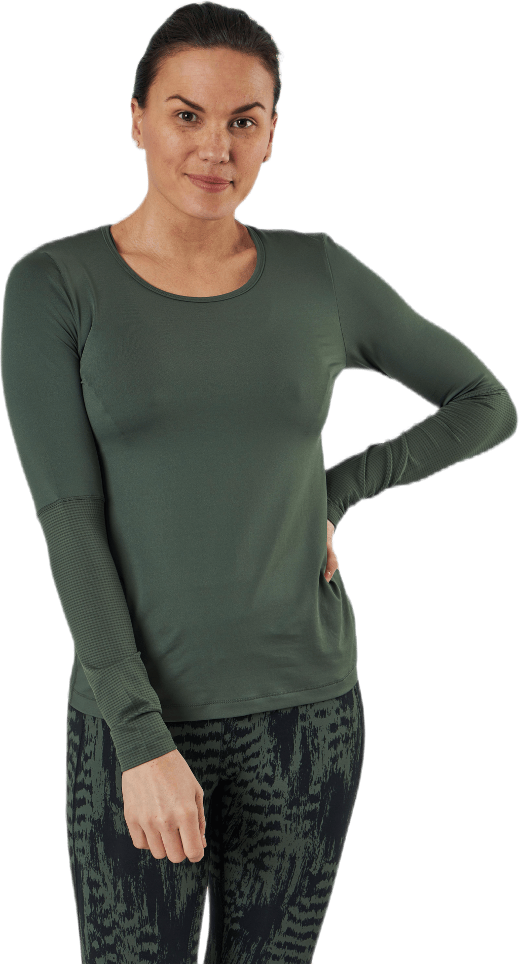 Iconic Long Sleeve Green, Female, Vêtements, Chemises, Entraînement, Vert, 34