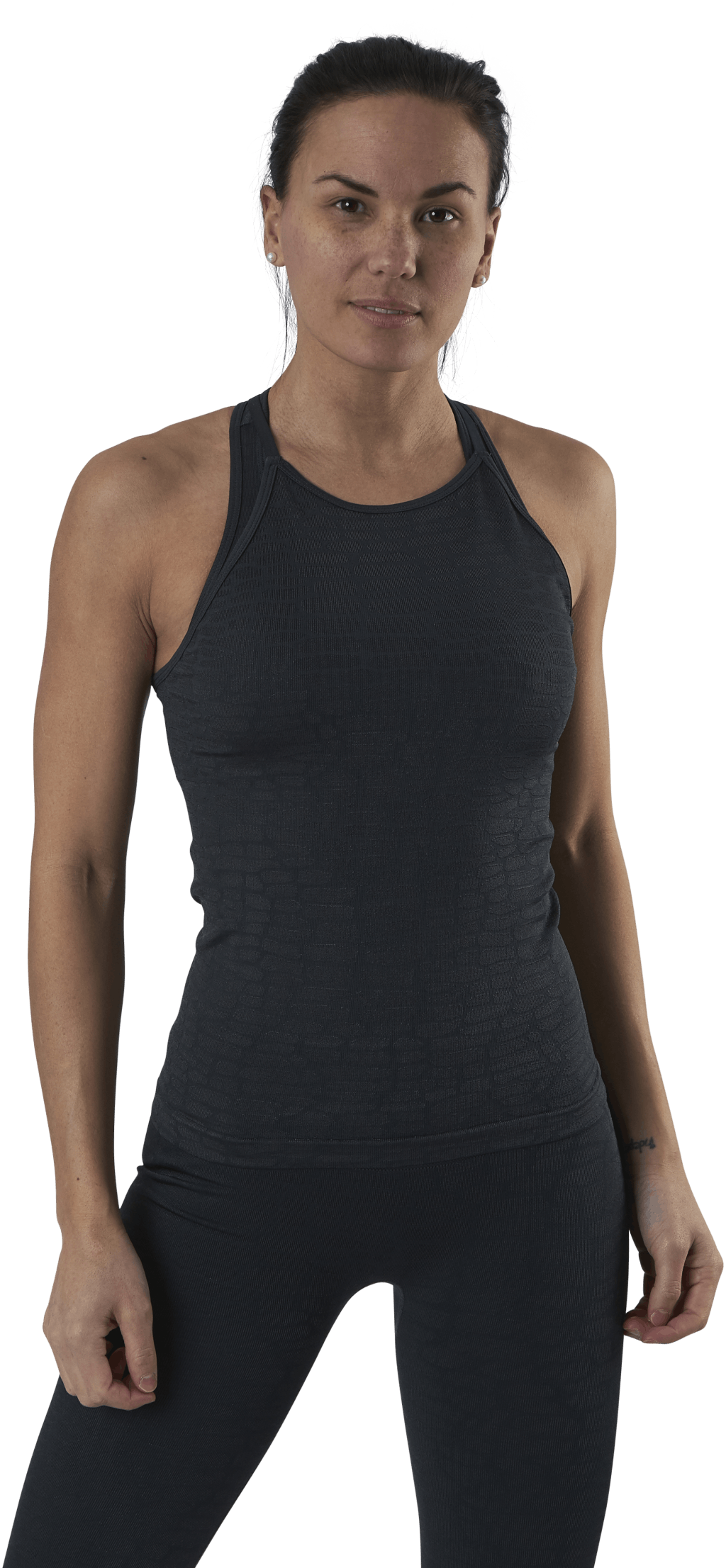 Shiny Alligator Seamless Strap Tank Grey, Female, Kläder, Tops, Yoga, Grå, L