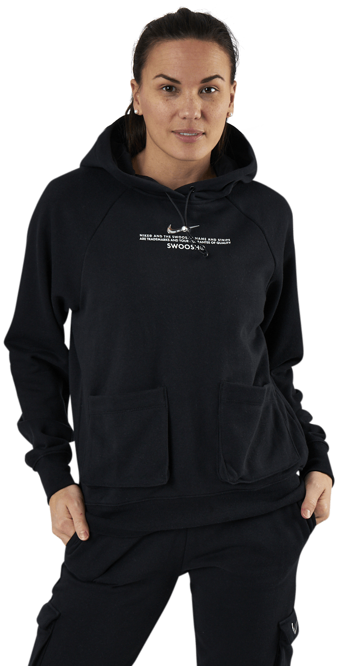Nsw Swoosh Hoodie Ft White/Black, Female, Apparels, Shirts, Black, XS