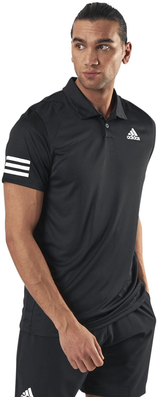 Club 3-Stripe Polo Black, Male, Kläder, T-shirt, Tennis, Svart, XXL