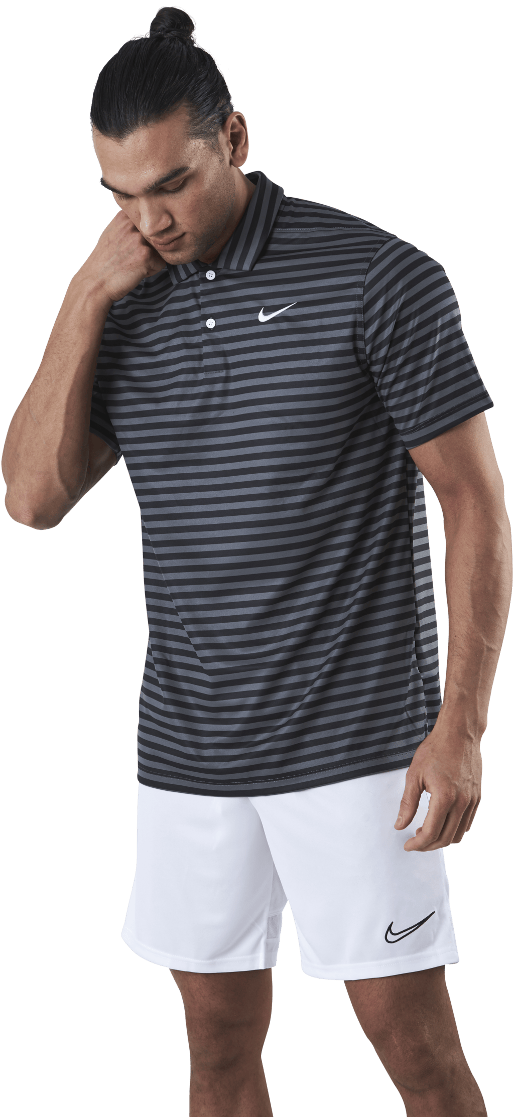 Dri-FIT Striped Pique White/Grey, Male, Abbigliamento, Maglietta, Golf, Multi colore, XL