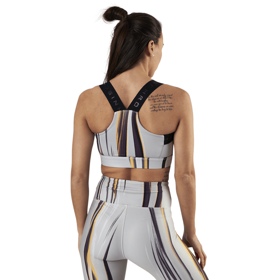 Kay Printed Sports Bra Beige