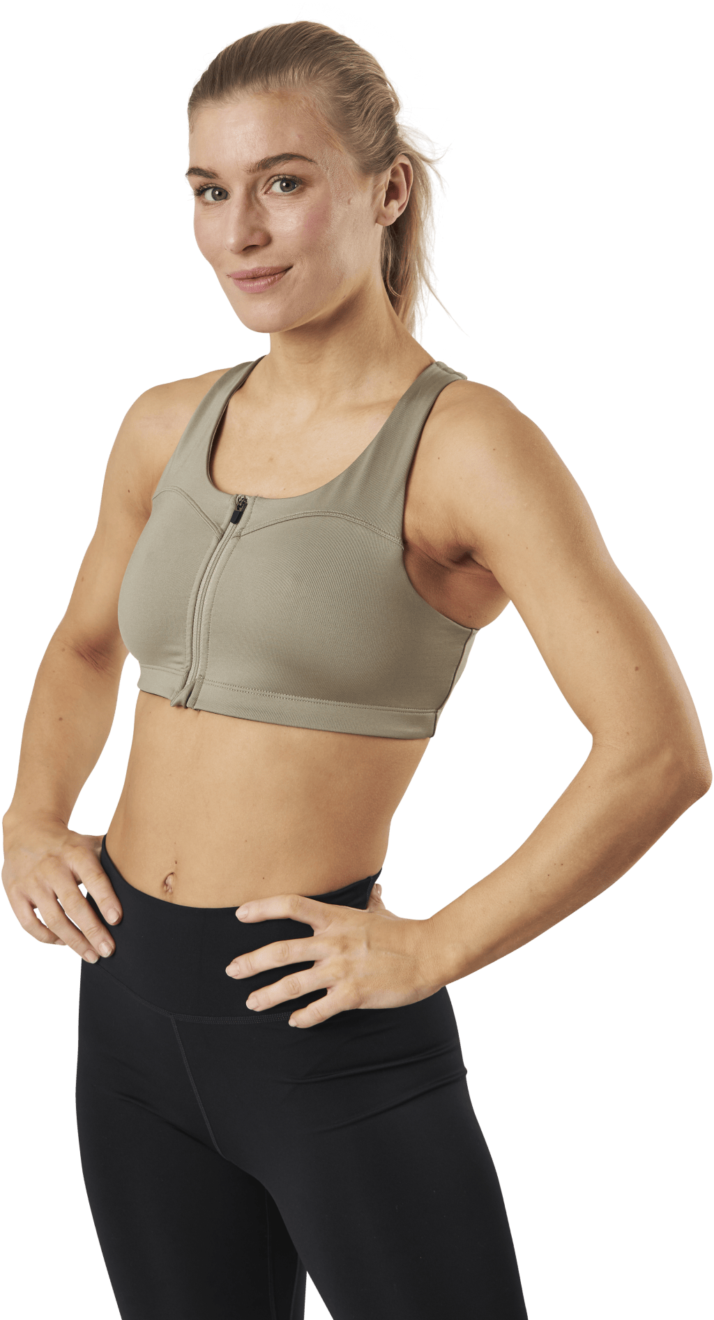 Front Zip Sports Bra Green - Bild 2