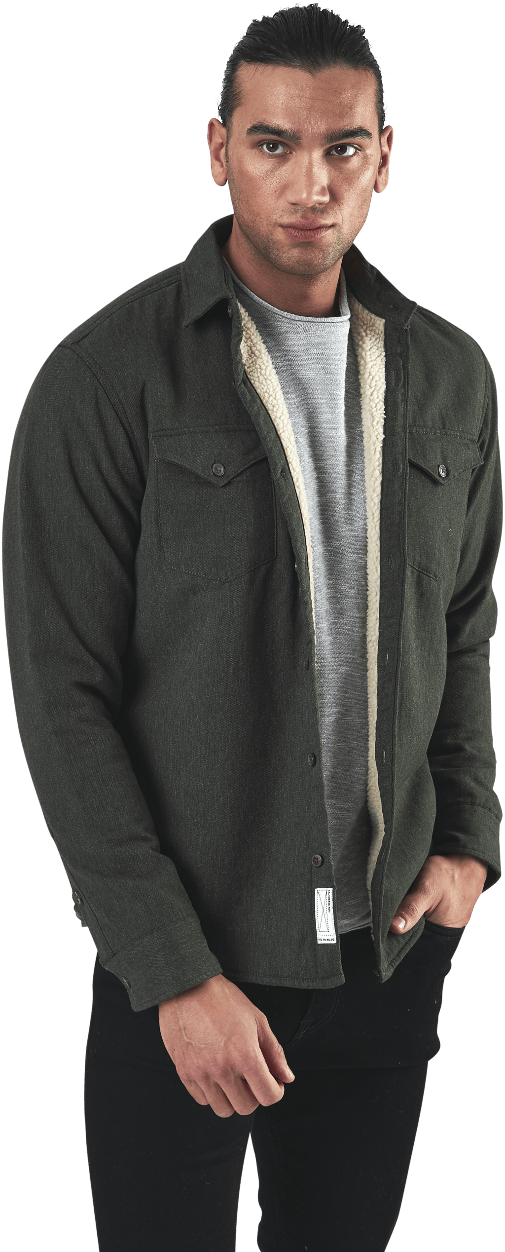 Hunter Check Overshirt L/S Black - Bild 4