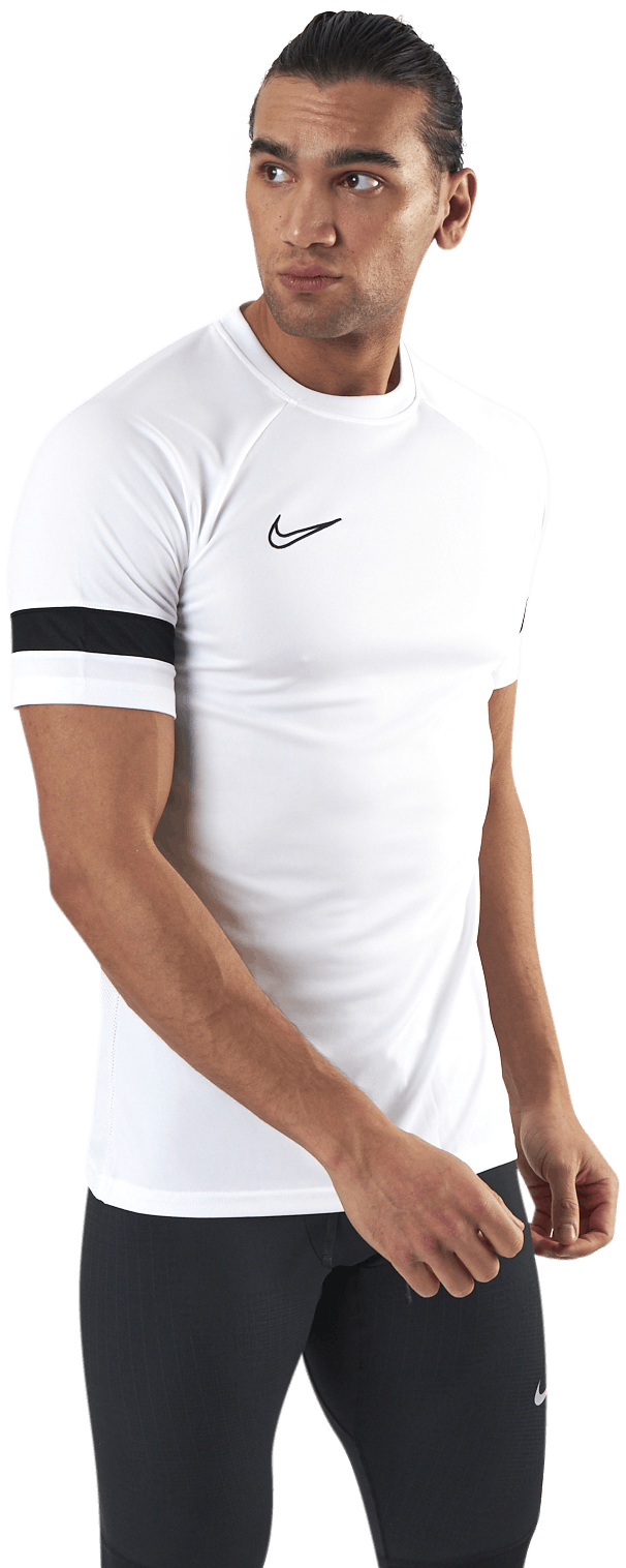 Dry Academy Top SS White/Black, Male, Odzież, Podkoszulek, Piłka nożna, Biały, M