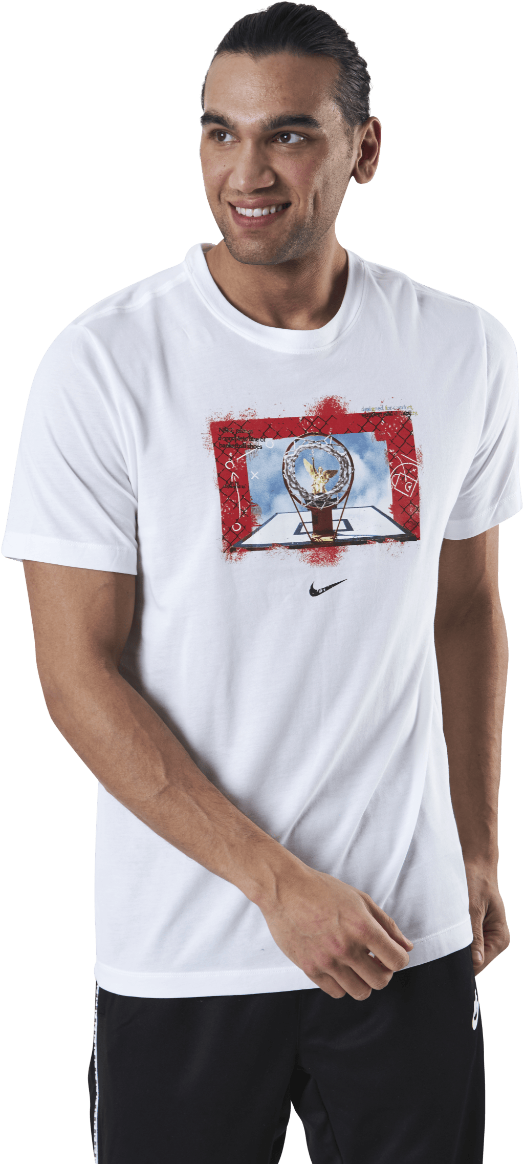 Dri-FIT Photo SS Tee White, Male, Apparels, T-shirt, Basketball, White, XXL