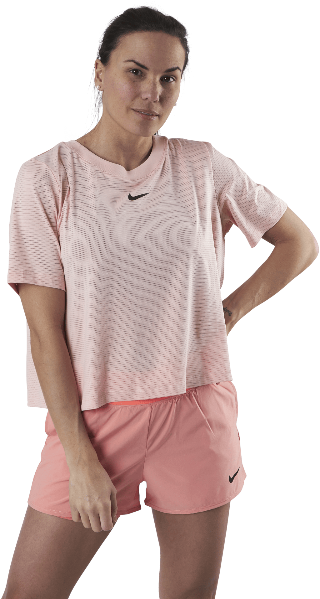 Court Advantage Top SS Orange/Black, Female, Kleding, T-shirt, Tennis, Roze, L