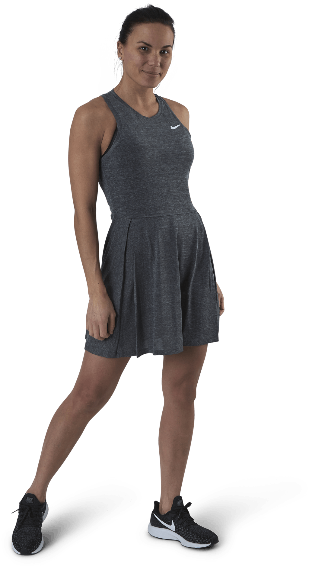 Court Advantage Dress White/Black, Female, Odevy, sukne a šaty, Tenis, Biely/Čierna, S