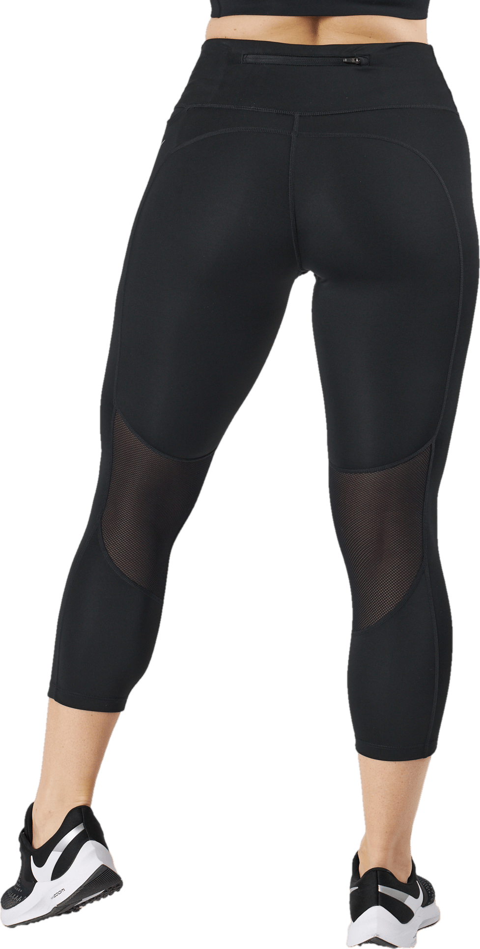 Fast Women's Mid-Rise Crop Running Leggings BLACK/REFLECTIVE SILV - Bild 3