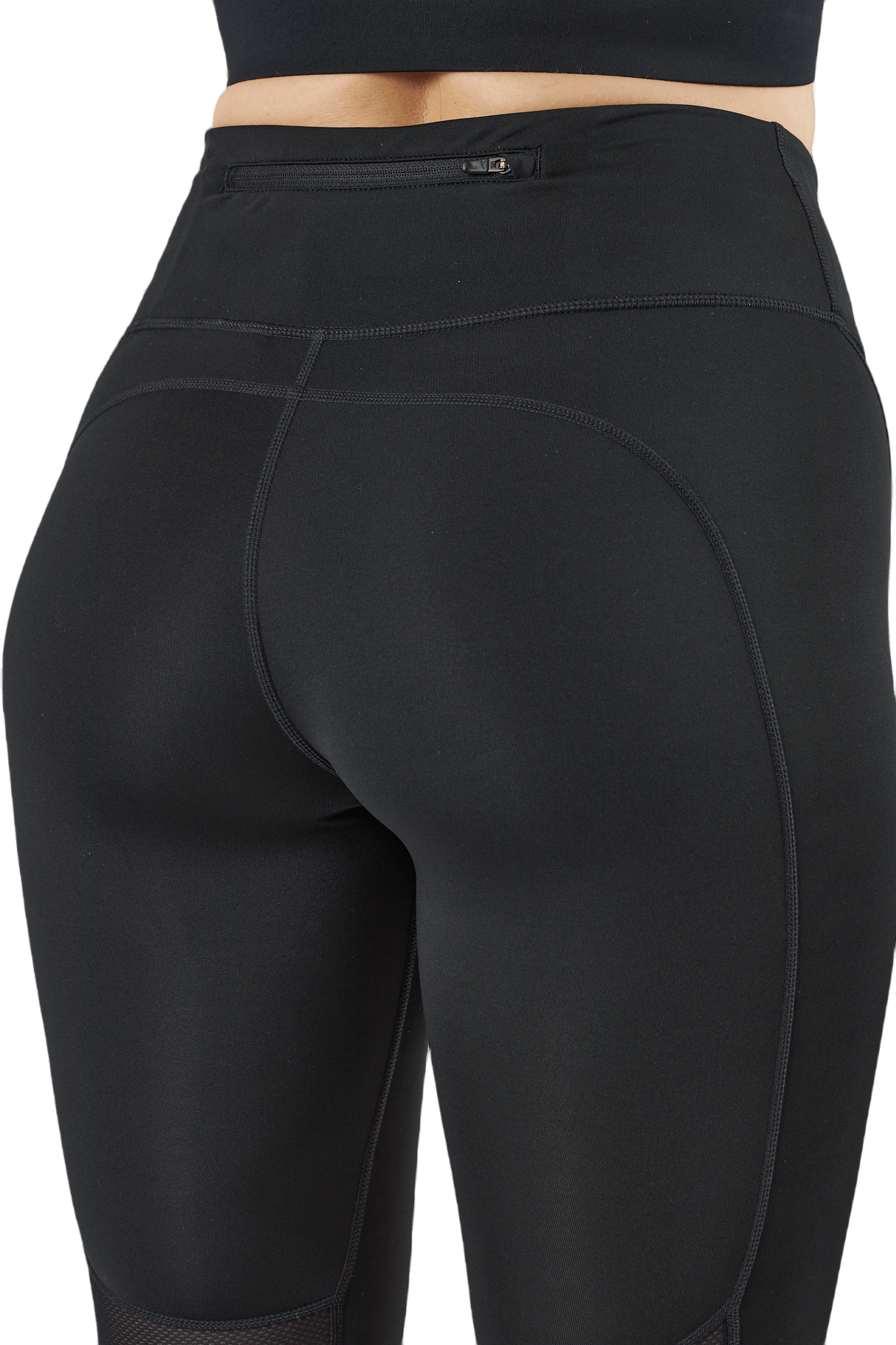 Fast Women's Mid-Rise Crop Running Leggings BLACK/REFLECTIVE SILV - Bild 4