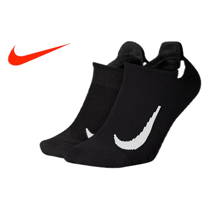 Multiplier Running No-Show Socks (2 Pairs) BLACK/WHITE, Unisex, Klær, Sokker, Løping, Svart, XL