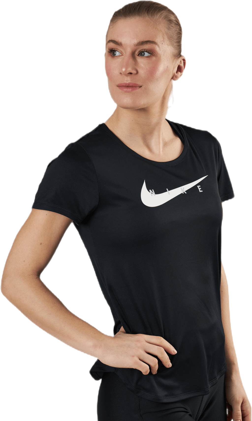 Swoosh Run Top SS Black/Silver - Bild 2