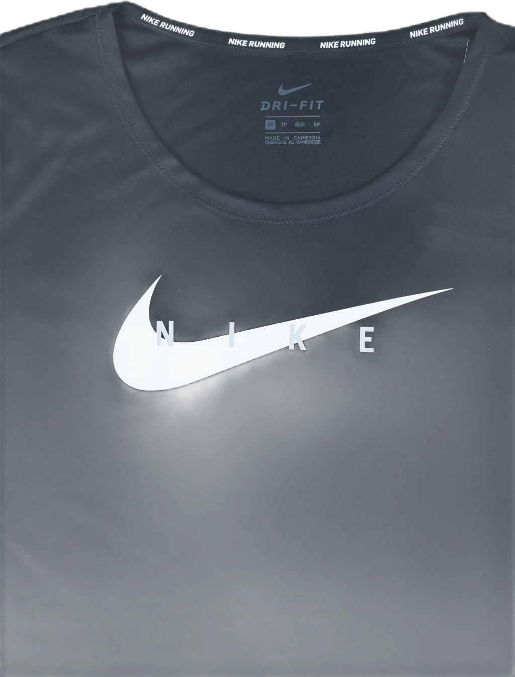 Swoosh Run Top SS Black/Silver - Bild 6