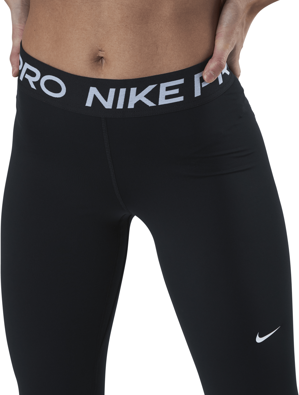 Nike Pro Women's Mid-Rise Mesh-Paneled Leggings BLACK/WHITE - Bild 4