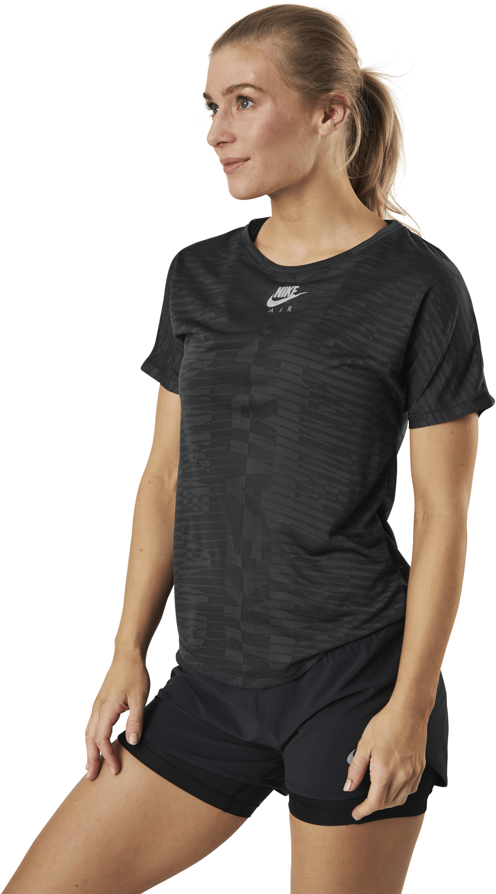 Air Top SS Black/Grey, Female, Vêtements, T-shirt, Courses, Noir, XL