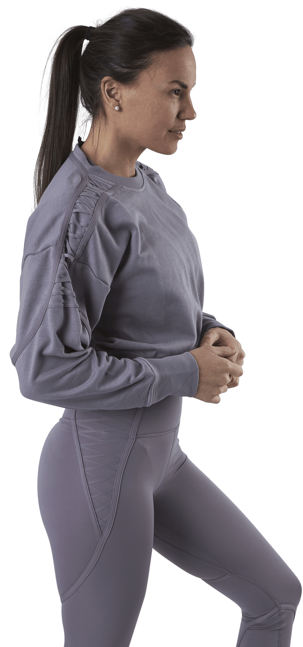 Therma Cropped Fleece LS Crew Purple - Bild 2