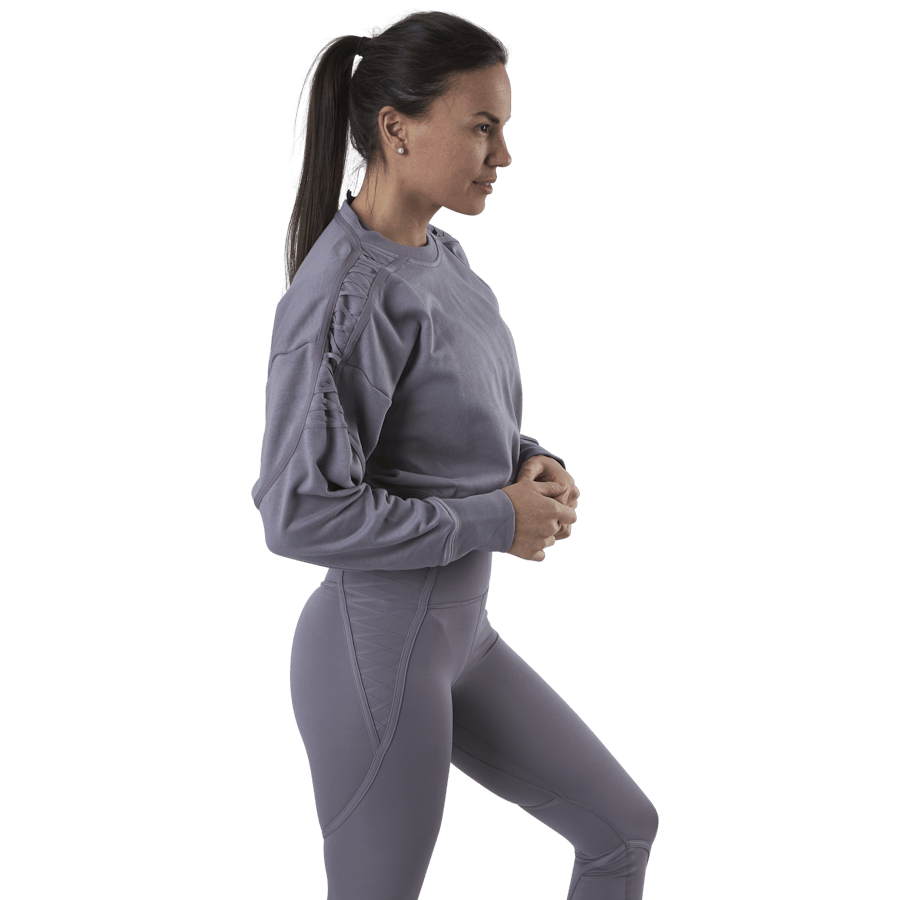 Therma Cropped Fleece LS Crew Purple - Bild 2