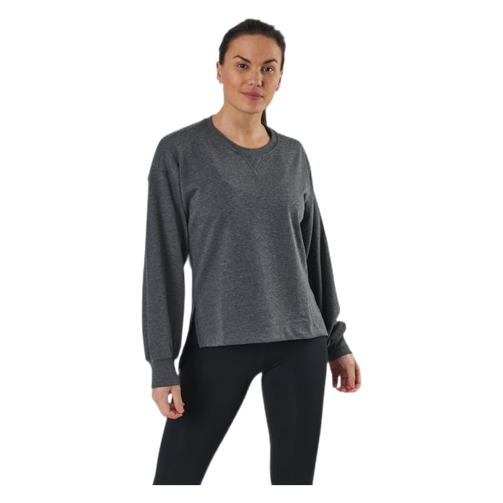Yoga French Terry Fleece LS Black/Grey, Female, Vêtements, Chemises, Yoga, Gris, XS