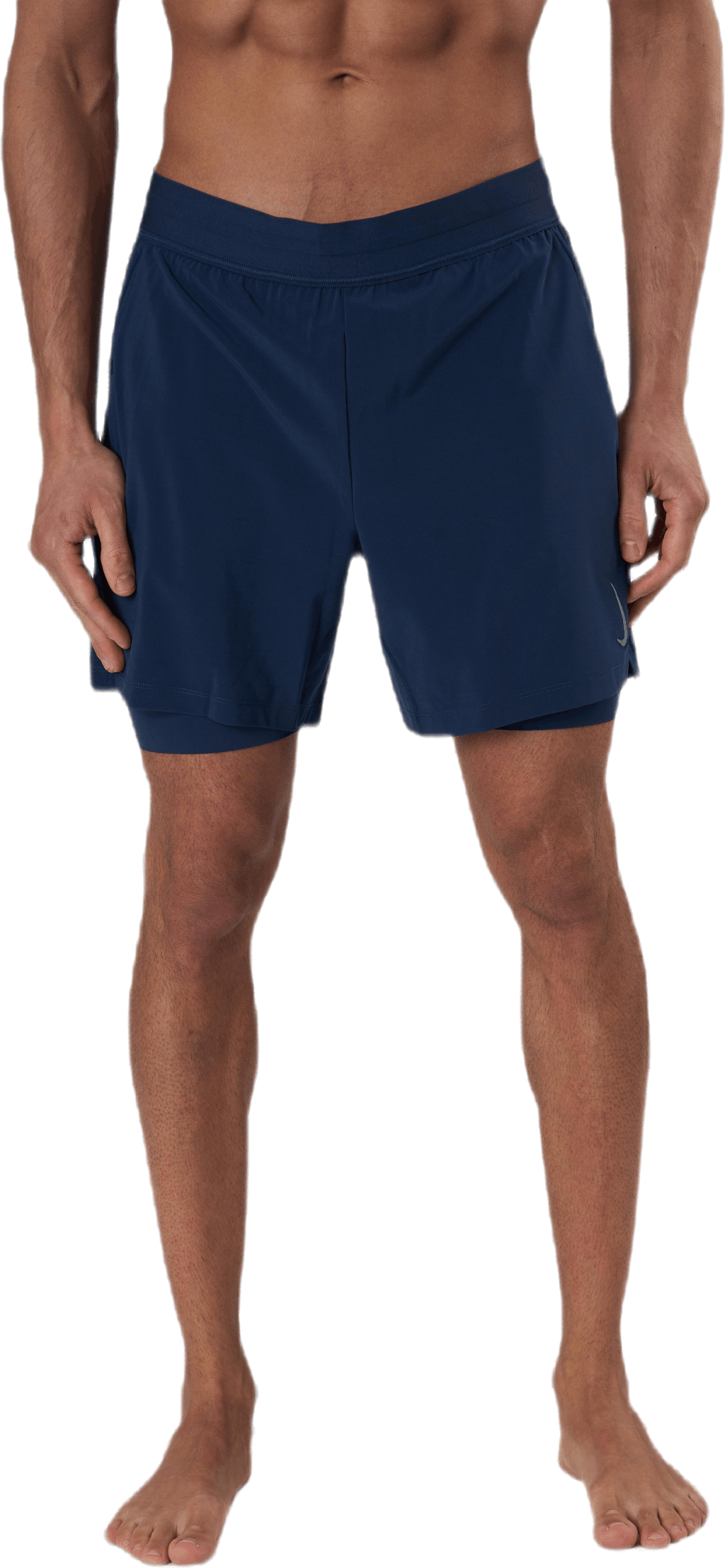 2-in-1 Yoga Shorts Blue/Grey, Male, Kleding, Korte broek, Yoga, Blauw, L