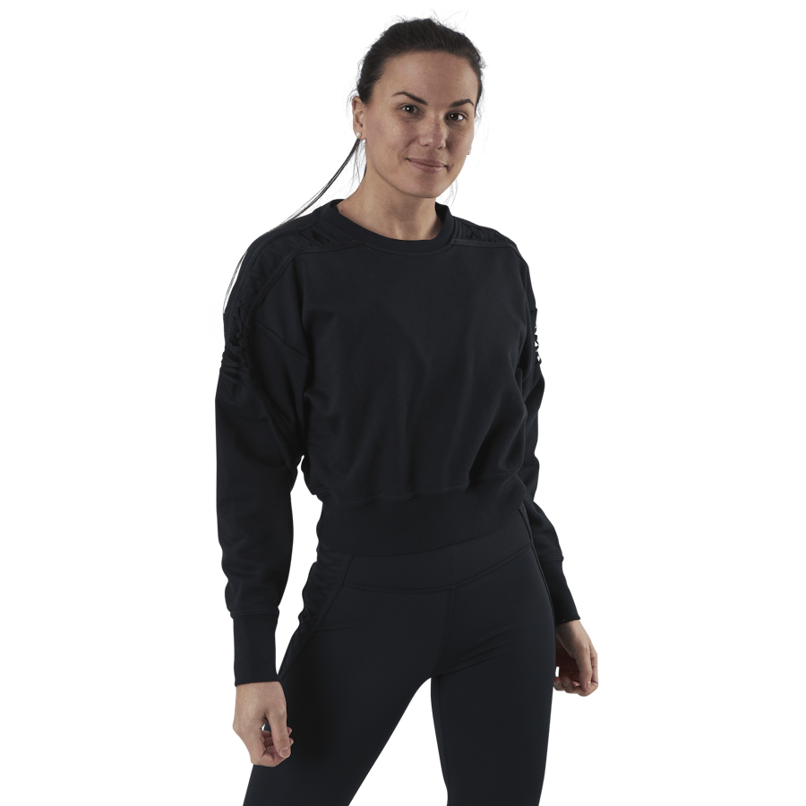 Therma Cropped Fleece LS Crew Black