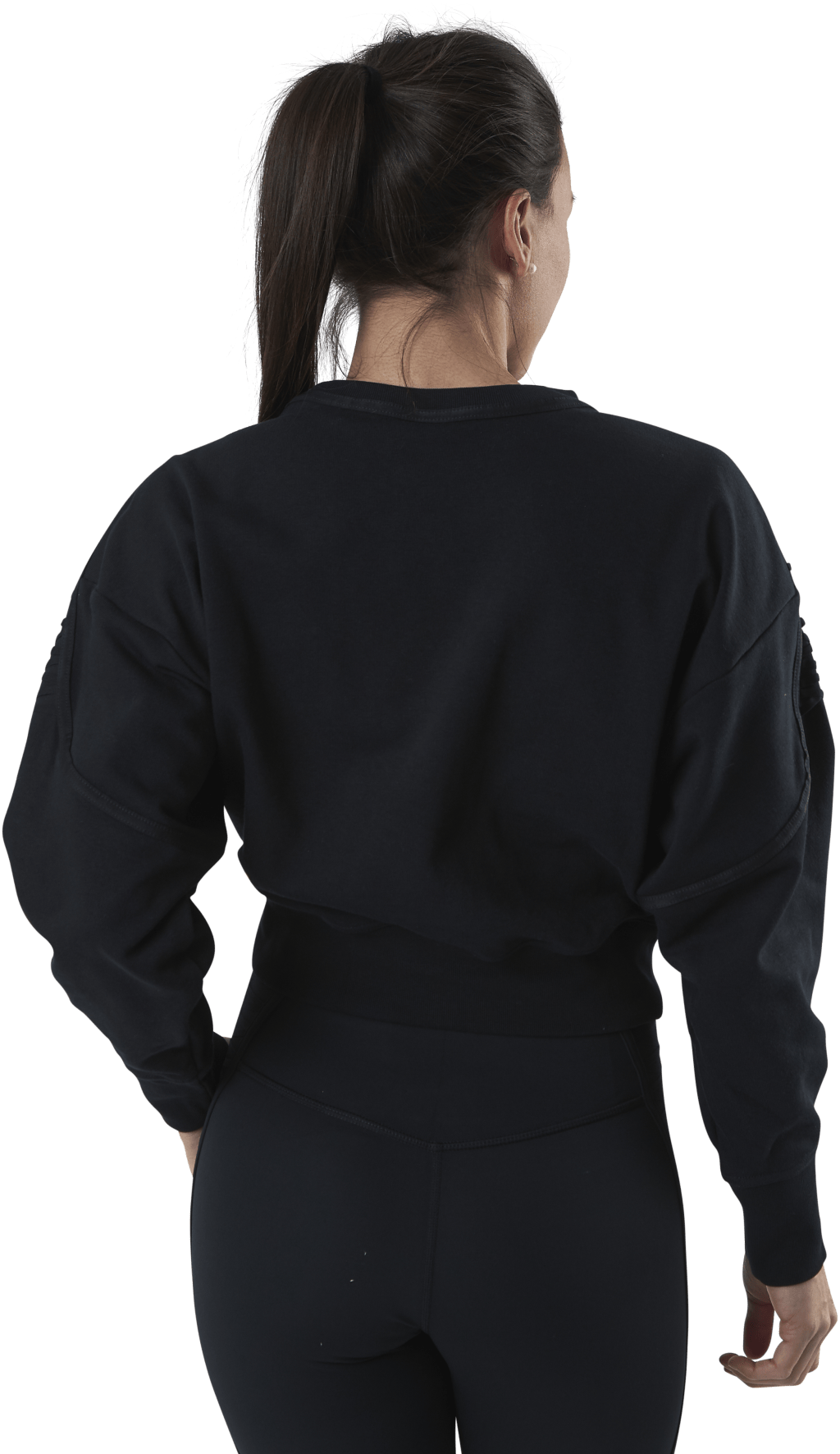 Therma Cropped Fleece LS Crew Black - Bild 3