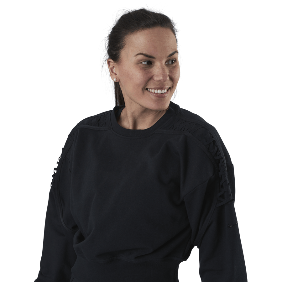 Therma Cropped Fleece LS Crew Black - Bild 4