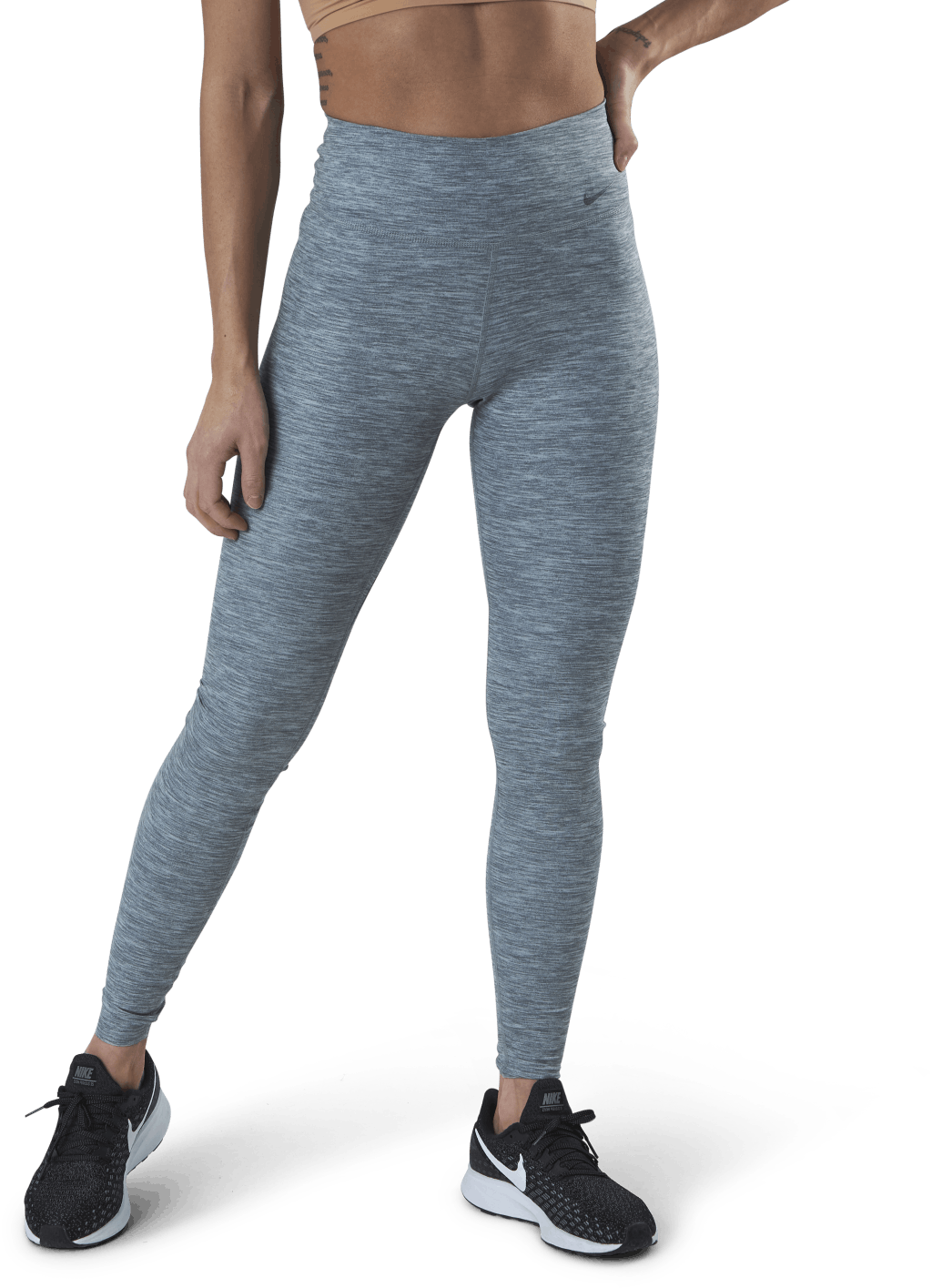 One Luxe Heathered Mid Tight Grey, Female, Odevy, Leggings, Posilovať, Šedá, L