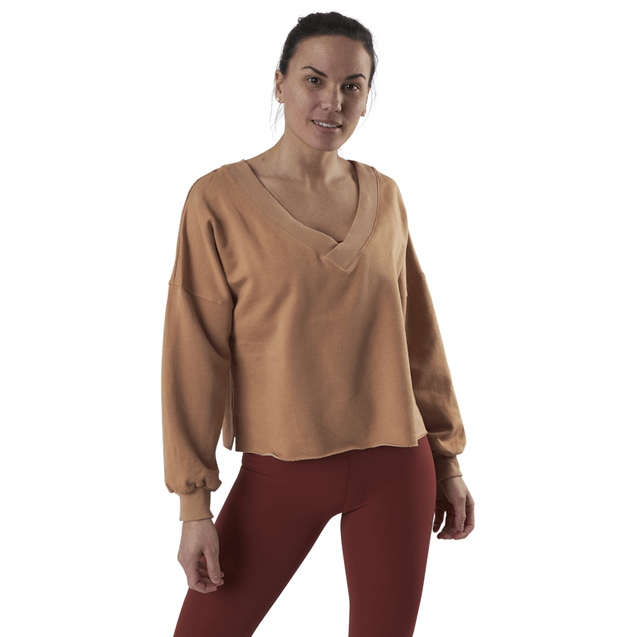Yoga Off-Mat Fleece V-Neck Pink/White