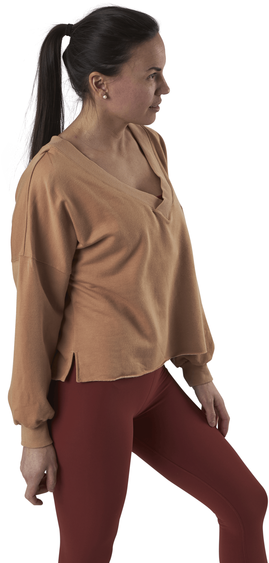 Yoga Off-Mat Fleece V-Neck Pink/White - Bild 2