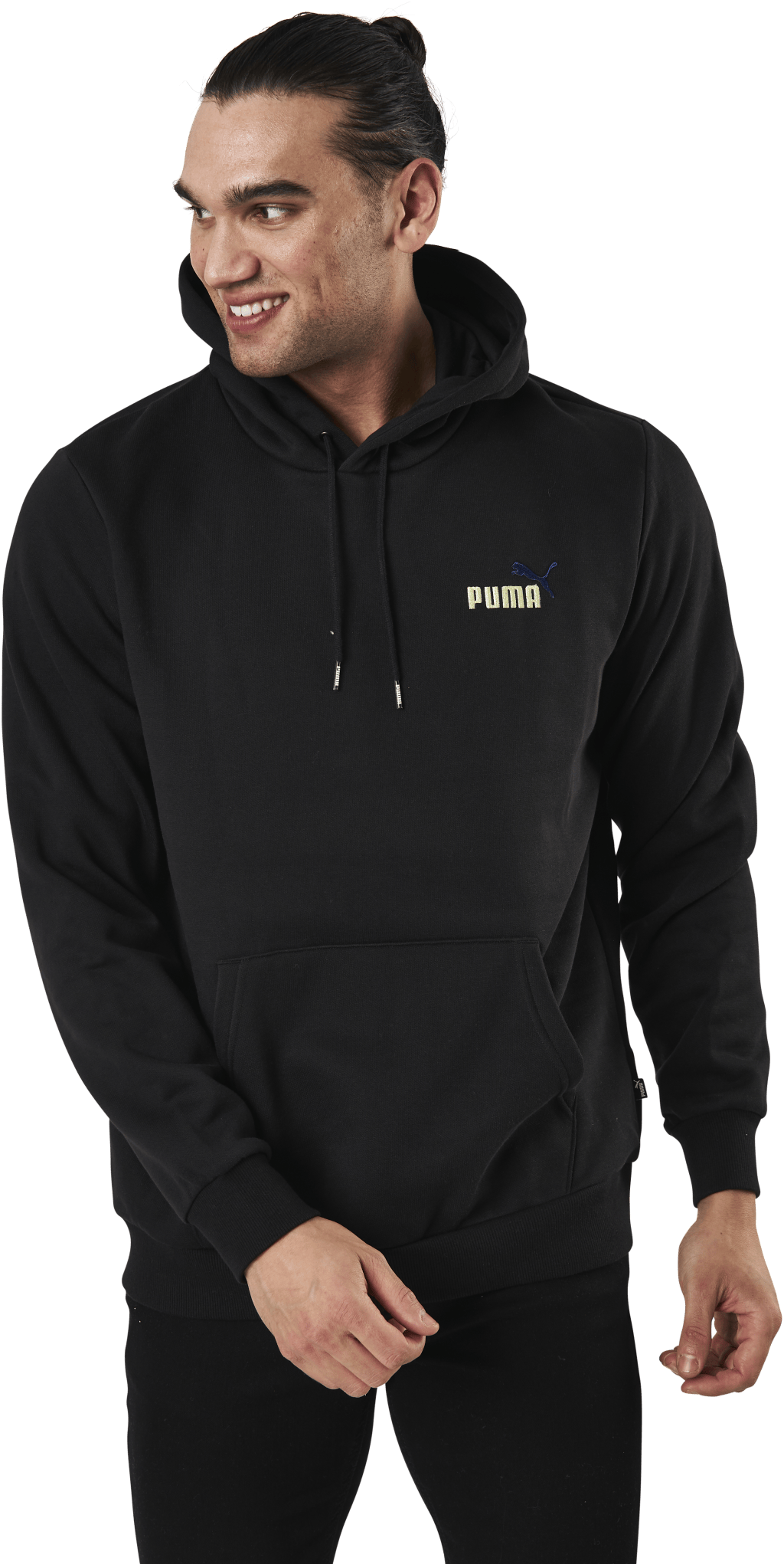 Essential Embroidery Logo Hoodie Fl Black, Male, Klær, Skjorter, Svart, M