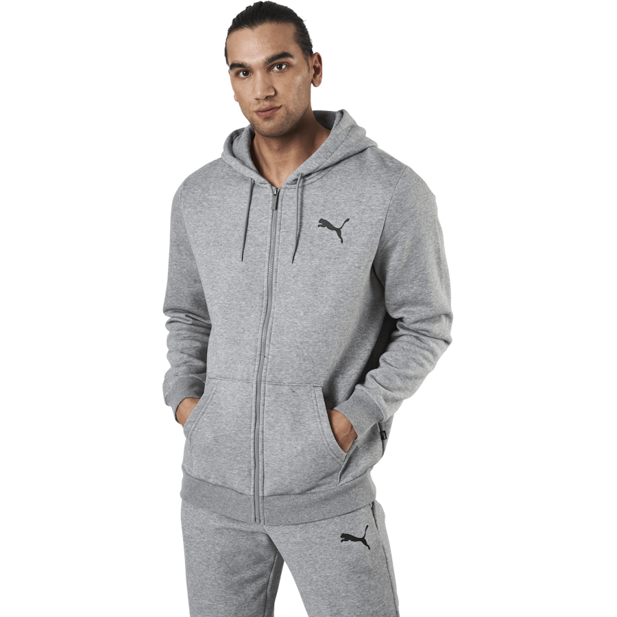 Essential Small Logo Fz Hoodie Fl Grey