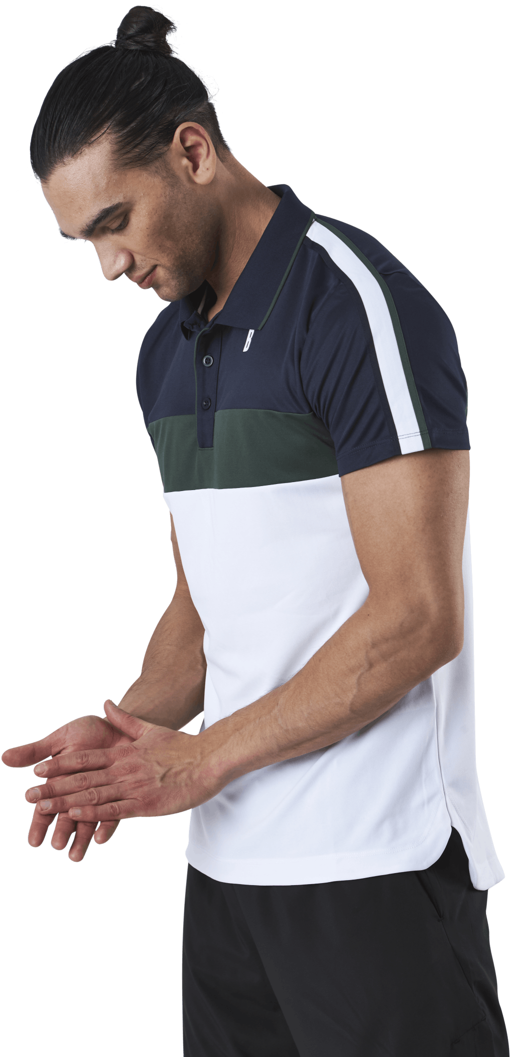 Tyler Polo Blue/White, Male, Kleding, T-shirt, Tennis, Blauw/Wit, S