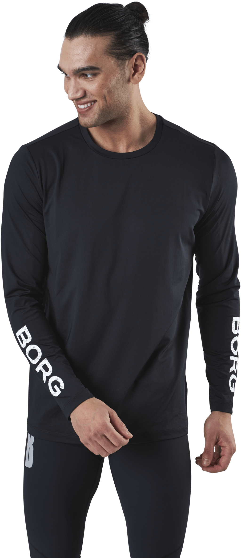 Borg LS Tee Black, Male, Kleding, Overhemden, Training, Zwart, L