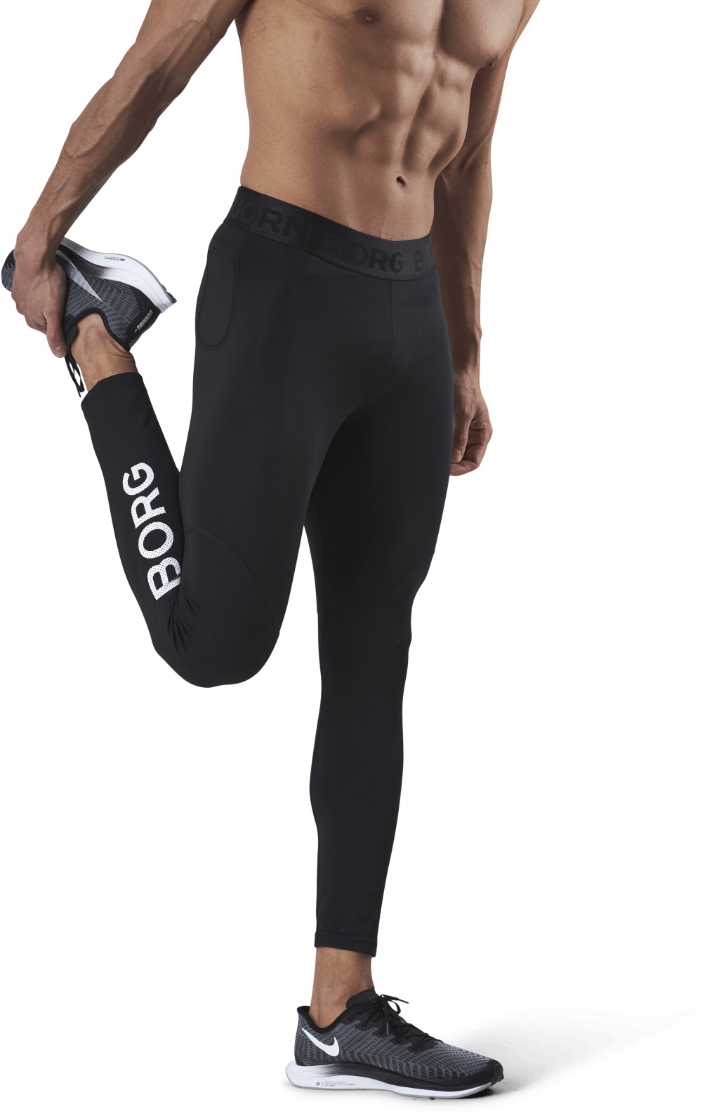Borg Tights Black, Male, Odzież, Leggings, Trening, Czarny, S