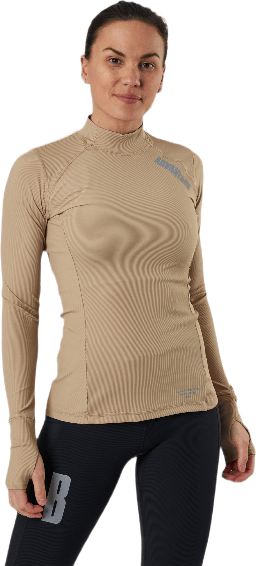 Night Rib LS Tee Beige