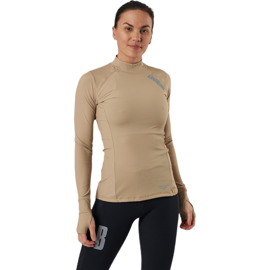 Night Rib LS Tee Beige