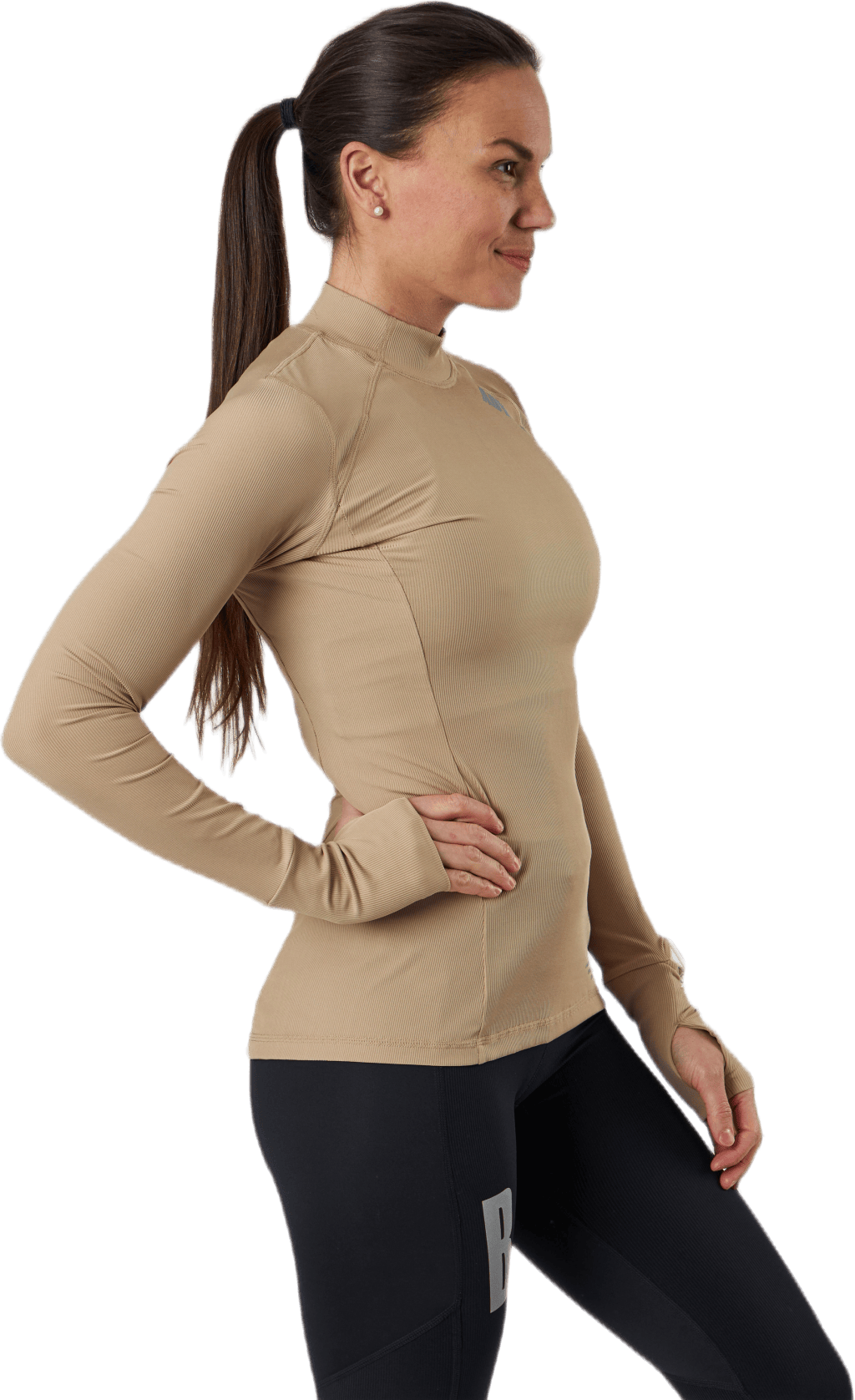 Night Rib LS Tee Beige - Bild 2