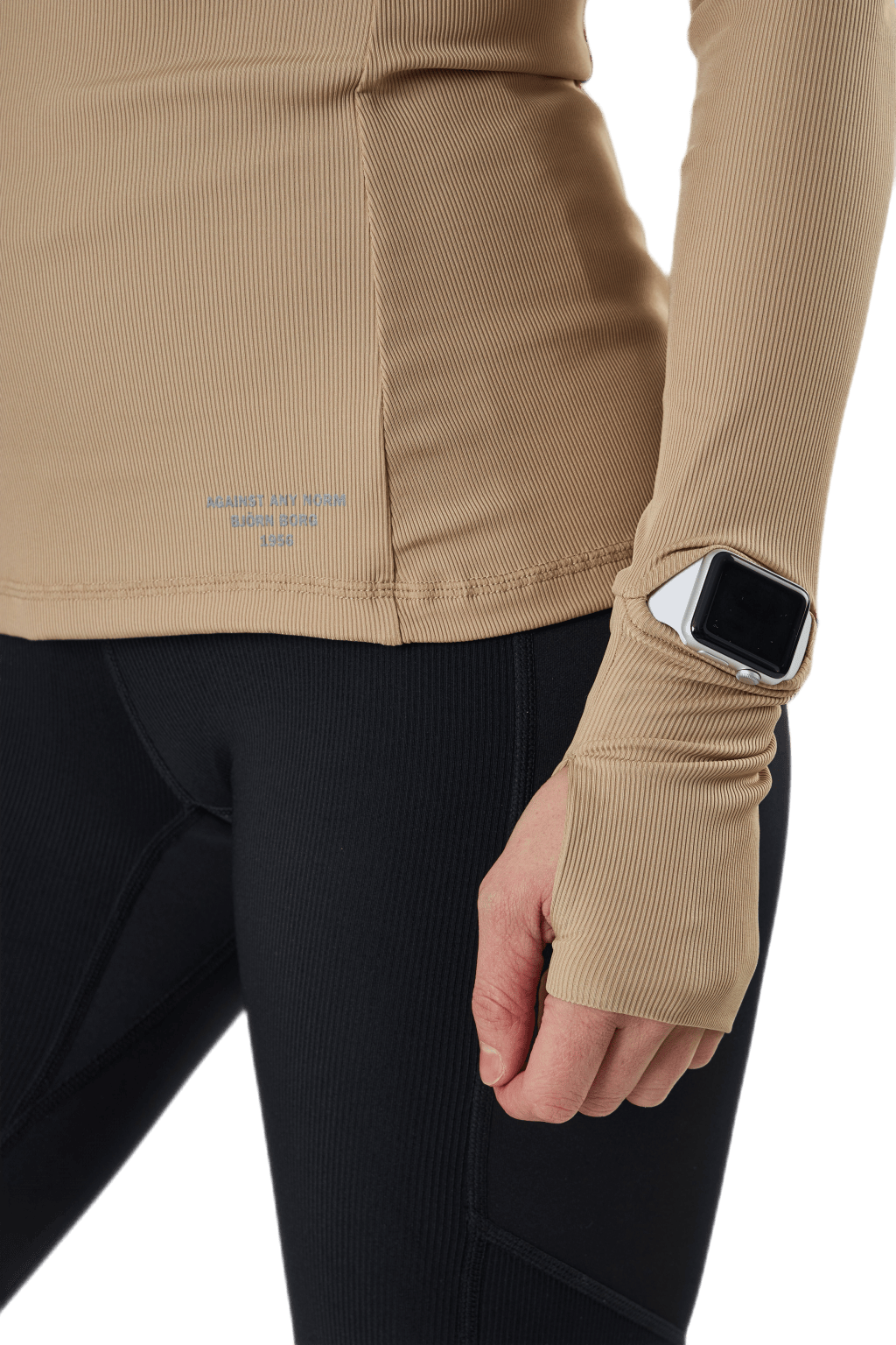 Night Rib LS Tee Beige - Bild 5