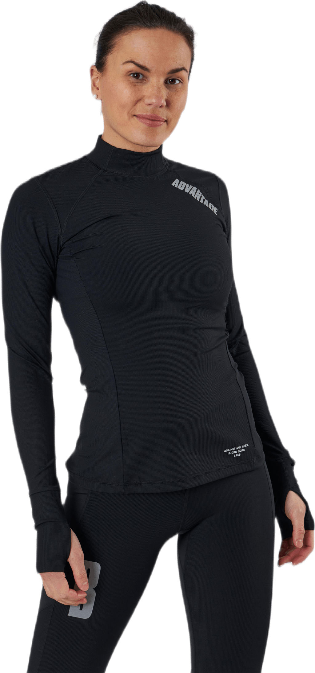 Night Rib LS Tee Black, Female, Kleding, Overhemden, Training, Zwart, 34