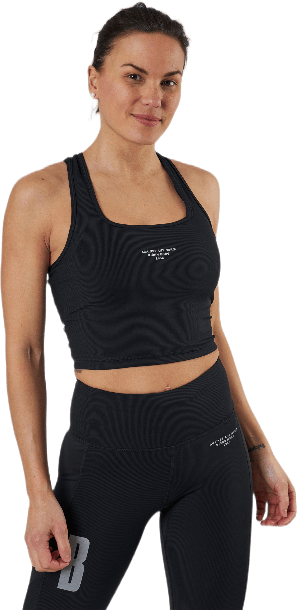 Night Rib Crop Tank Black, Female, Apparels, Tops, Workout, Black, 40