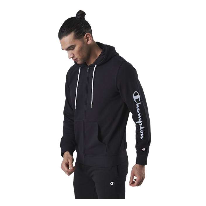 Hooded Full Zip Sweatshirt Black, Male, Vêtements, Chemises, Noir, XXL