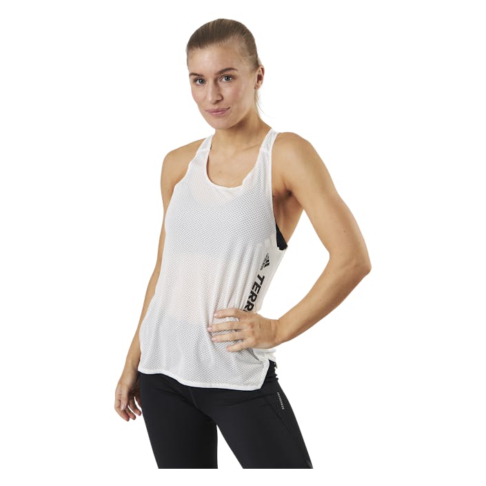 W Terrex Agravic Race Singlet Non-Dyed, Female, Vêtements, Tops, Courses, Blanc, L