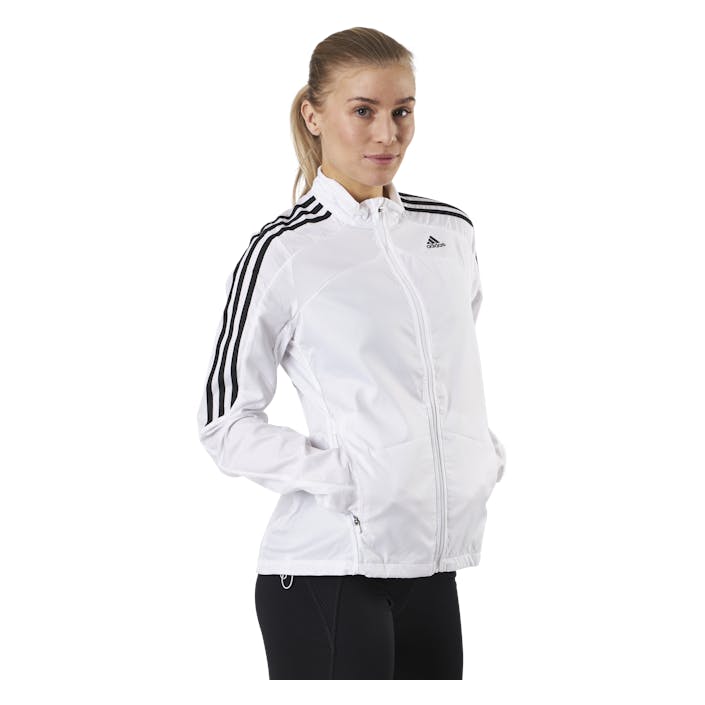 Adidas Marathon Jacket 3 Stripe Women White, Female, Apparels, jackets, Running, White, S