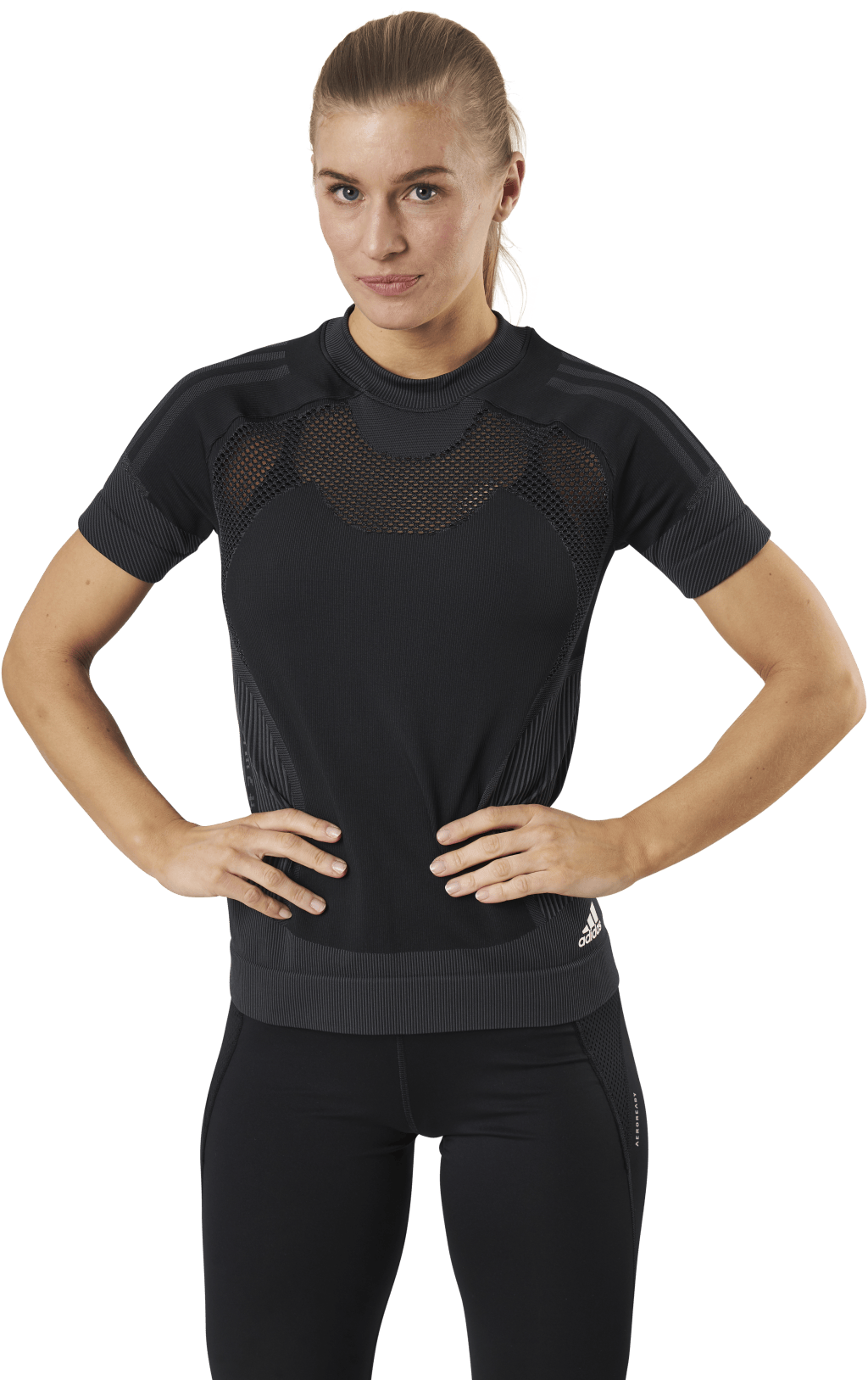 Adidas Primeknit Tee W Black / Dgh Solid Grey