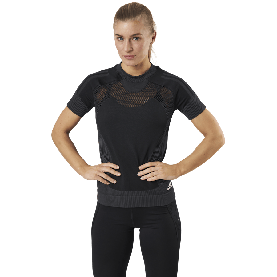 Adidas Primeknit Tee W Black / Dgh Solid Grey