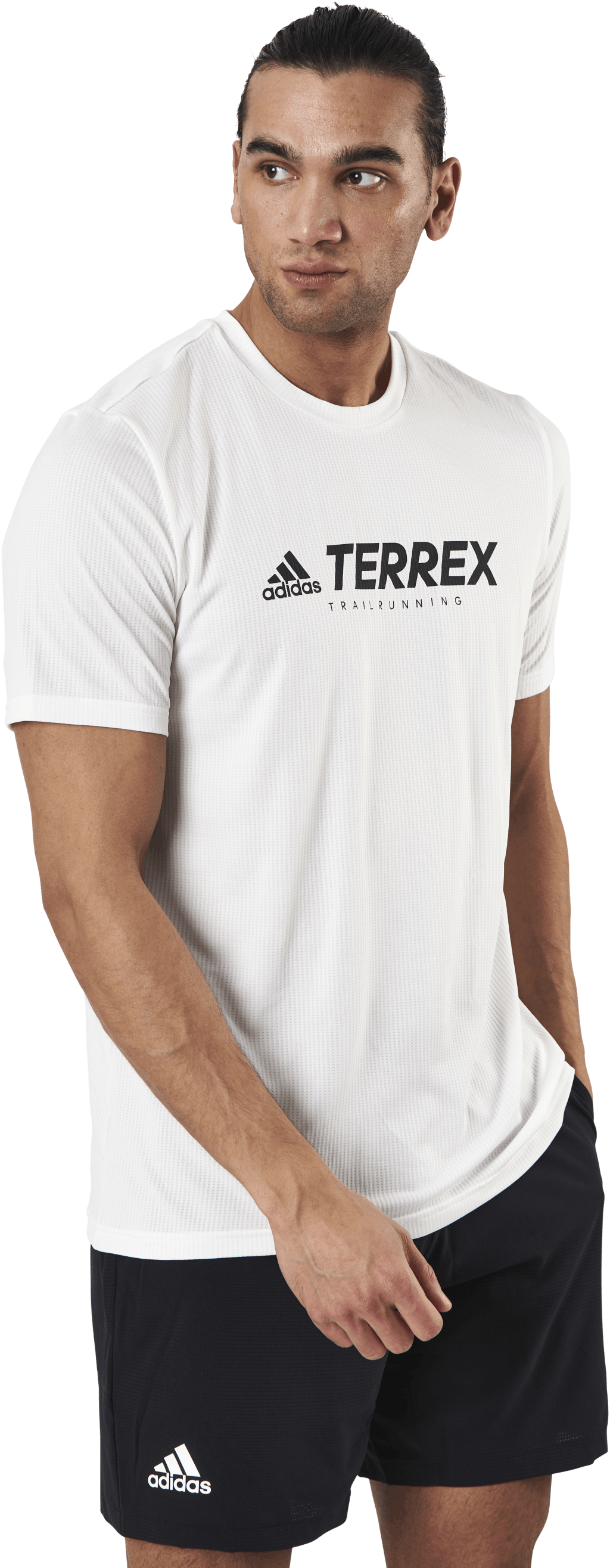 Terrex Primeblue Trail Functional Logo Tee Non-Dyed / Black, Male, Kläder, T-shirt, Löpning, Vit, L